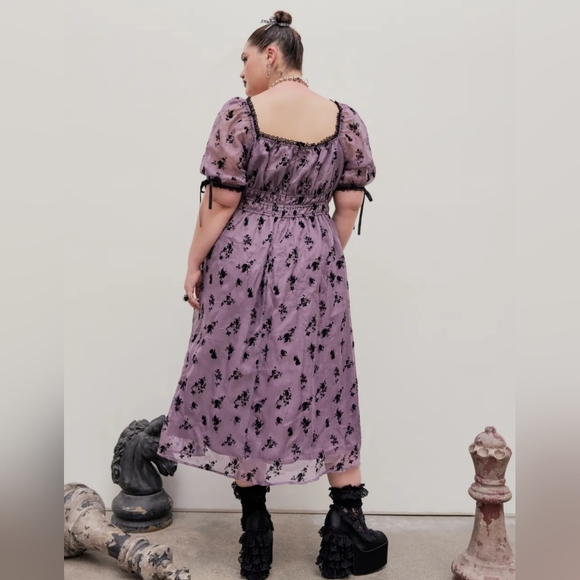NWT Cider 2X  Purple Floral Maxi Dress - Picture 3 of 6